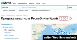 Объявления о продаже недвижимости в Крыму на российском сайте «Авито» во время полномасштабного вторжения России в Украину, 16 сентября 2022 года